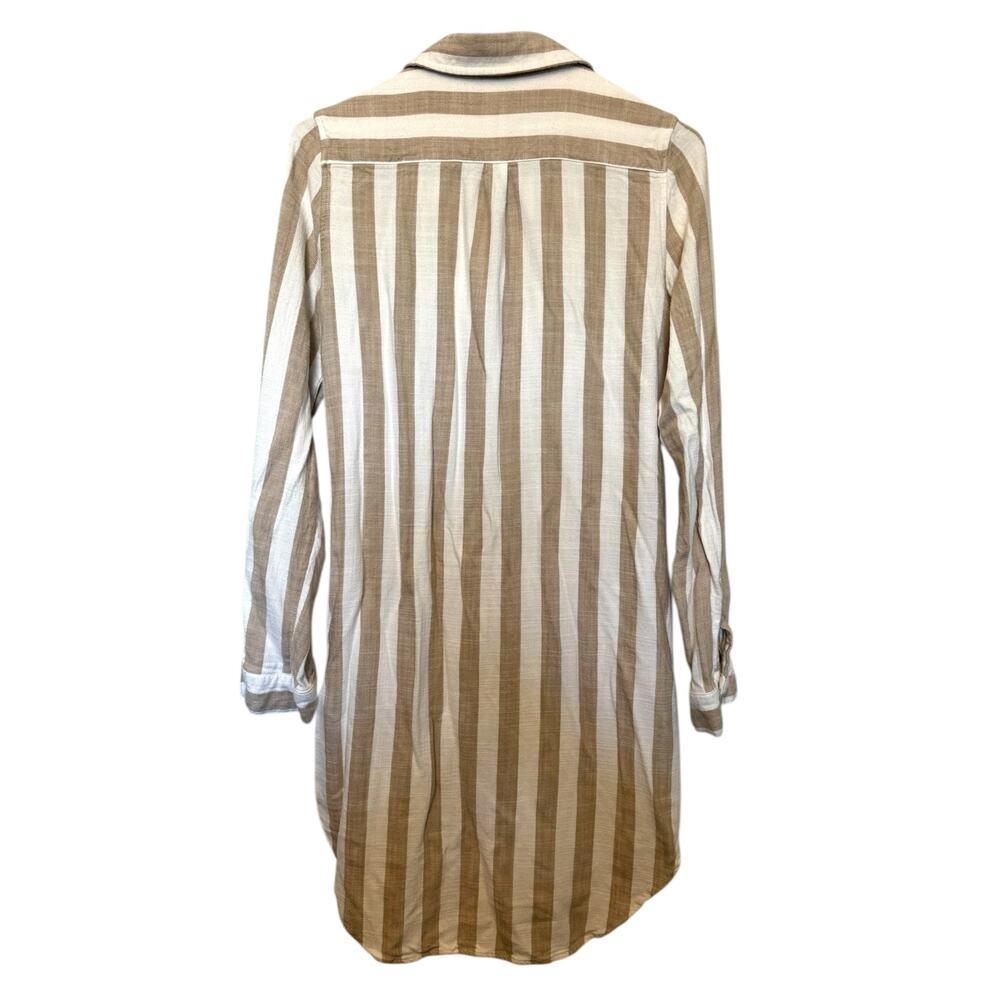 Hope & Harlow Striped Button Front Shirt Dress Long Sleeve Rayon Women’s Small - Picture 5 of 7